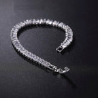Silver Baguette CZ American Diamond CZ Tennis Bracelet Bulk