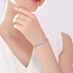 Silver Baguette CZ American Diamond CZ Tennis Bracelet Bulk
