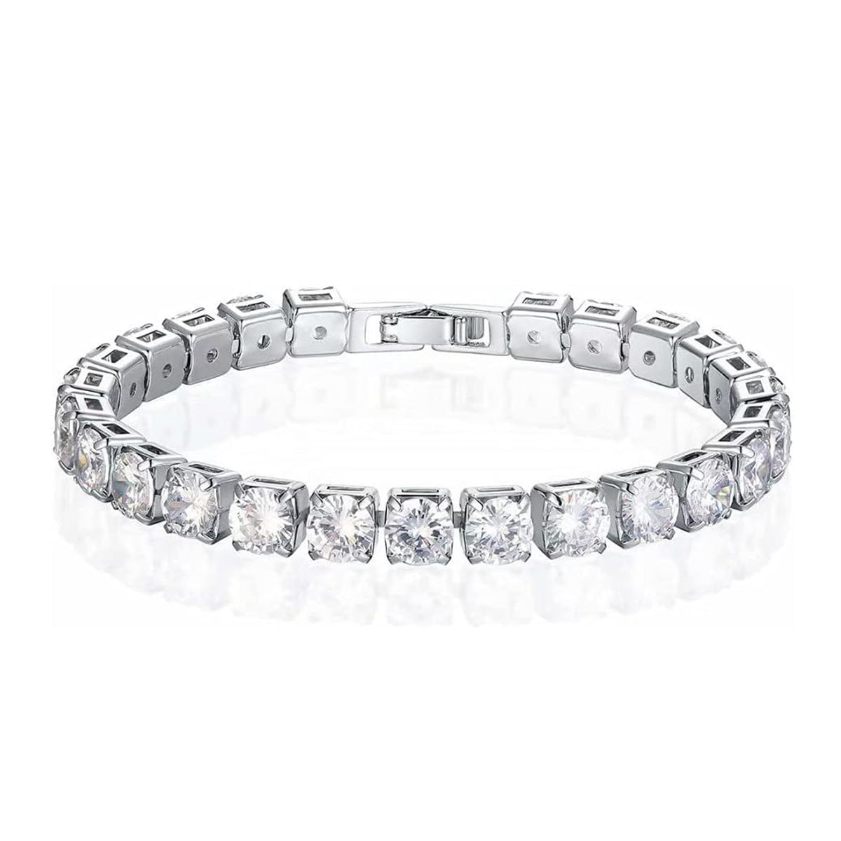 Classic Cubic Zirconia American Diamond Silver Tennis Bracelet Bulk
