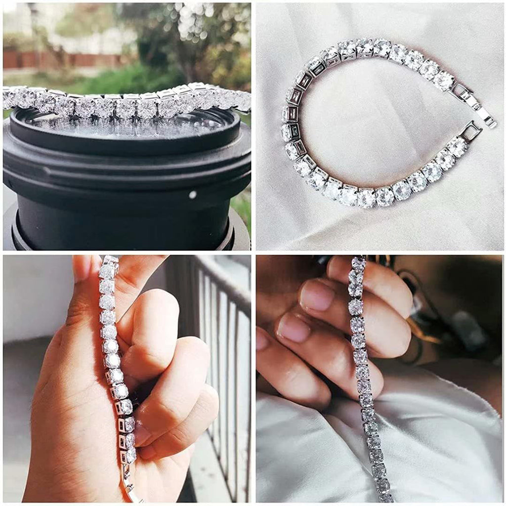 Classic Cubic Zirconia American Diamond Silver Tennis Bracelet Bulk
