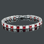 Classic Princess Cubic Zirconia Ruby Red Tennis Bracelet Women Bulk