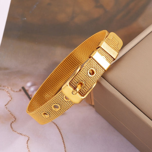 Watch Strap Mesh Belt Buckle 18K Gold Stainless Steel Bracelet Bulk Main image