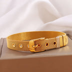 Watch Strap Mesh Belt Buckle 18K Gold Stainless Steel Bracelet Bulk