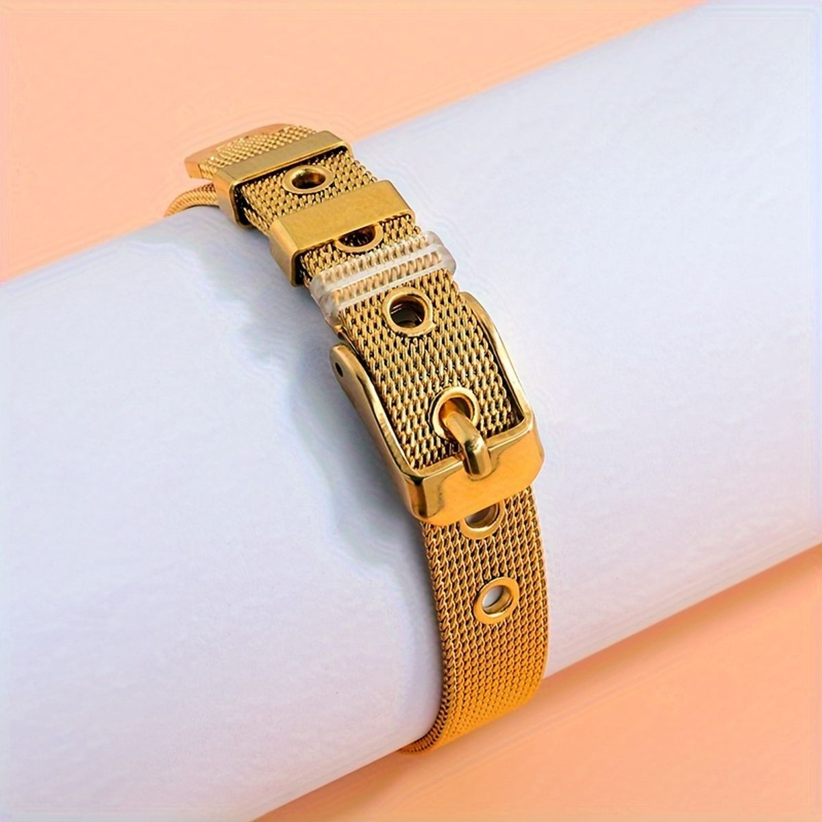 Watch Strap Mesh Belt Buckle 18K Gold Stainless Steel Bracelet Bulk