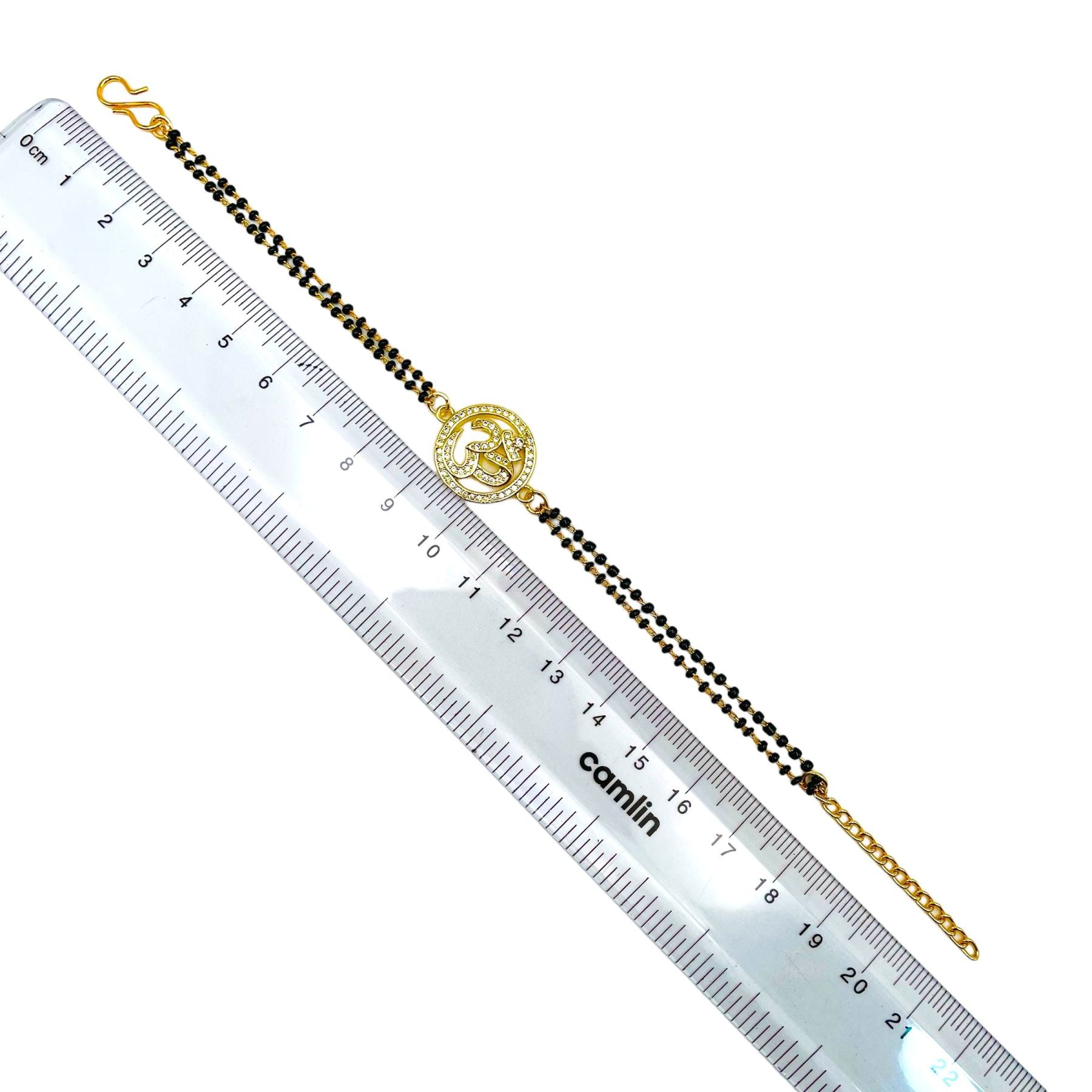 Aum Om 18K Gold CZ Adjustable Hand Wrist Mangalsutra Bracelet Bulk