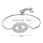 Turkish Evil Eye Lucky CZ American Diamond Slider Bracelet Bulk
