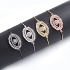 Turkish Evil Eye Lucky CZ American Diamond Slider Bracelet Bulk