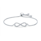 Infinity Gold Baguette Cubic Zirconia American Diamond Bracelet Bulk