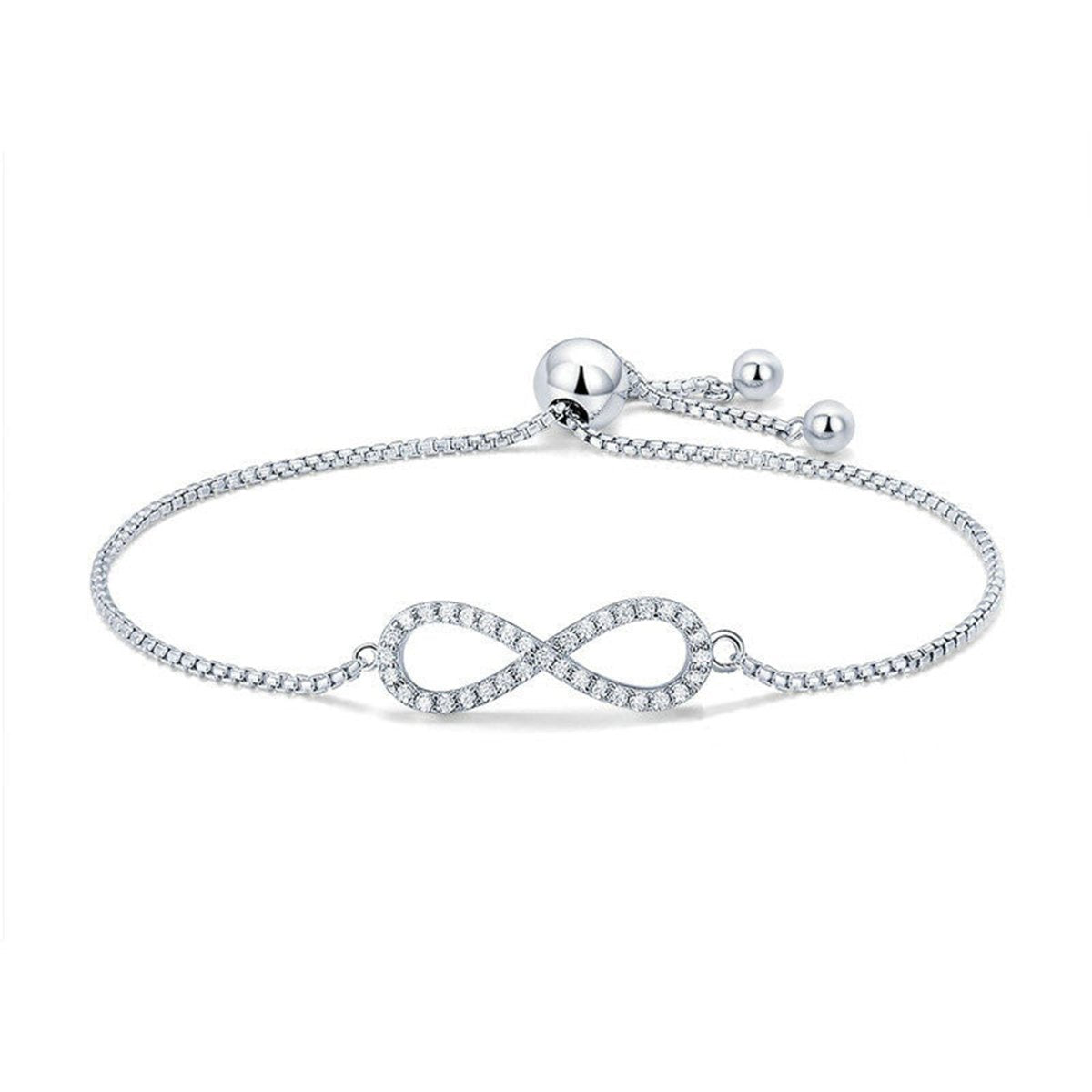 Infinity Gold Baguette Cubic Zirconia American Diamond Bracelet Bulk