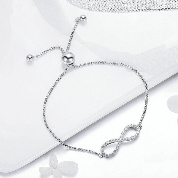 Infinity Gold Baguette Cubic Zirconia American Diamond Bracelet Bulk Main image