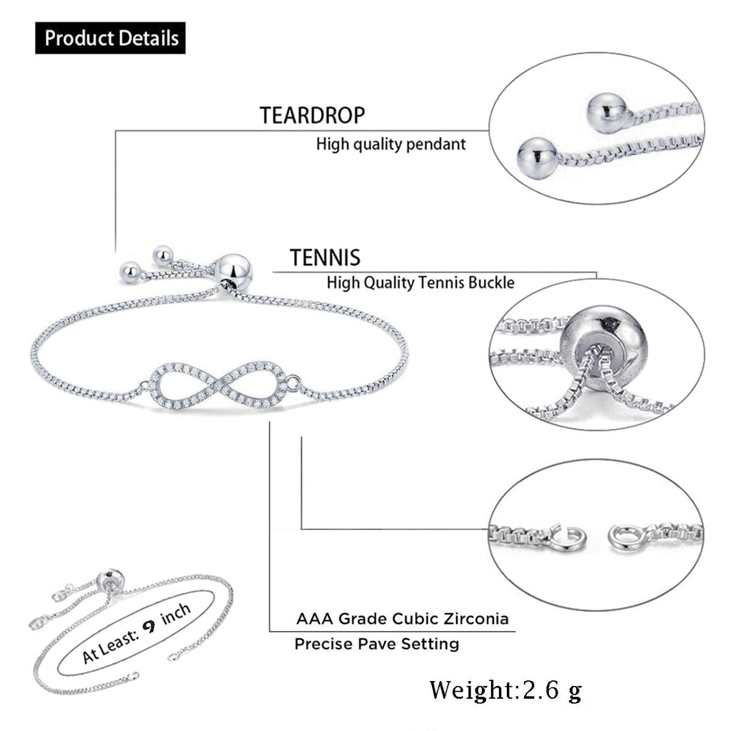 Infinity Gold Baguette Cubic Zirconia American Diamond Bracelet Bulk