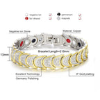 Gold Silver Stainless Steel Magnet Health Care Therapy Energy Bracelet