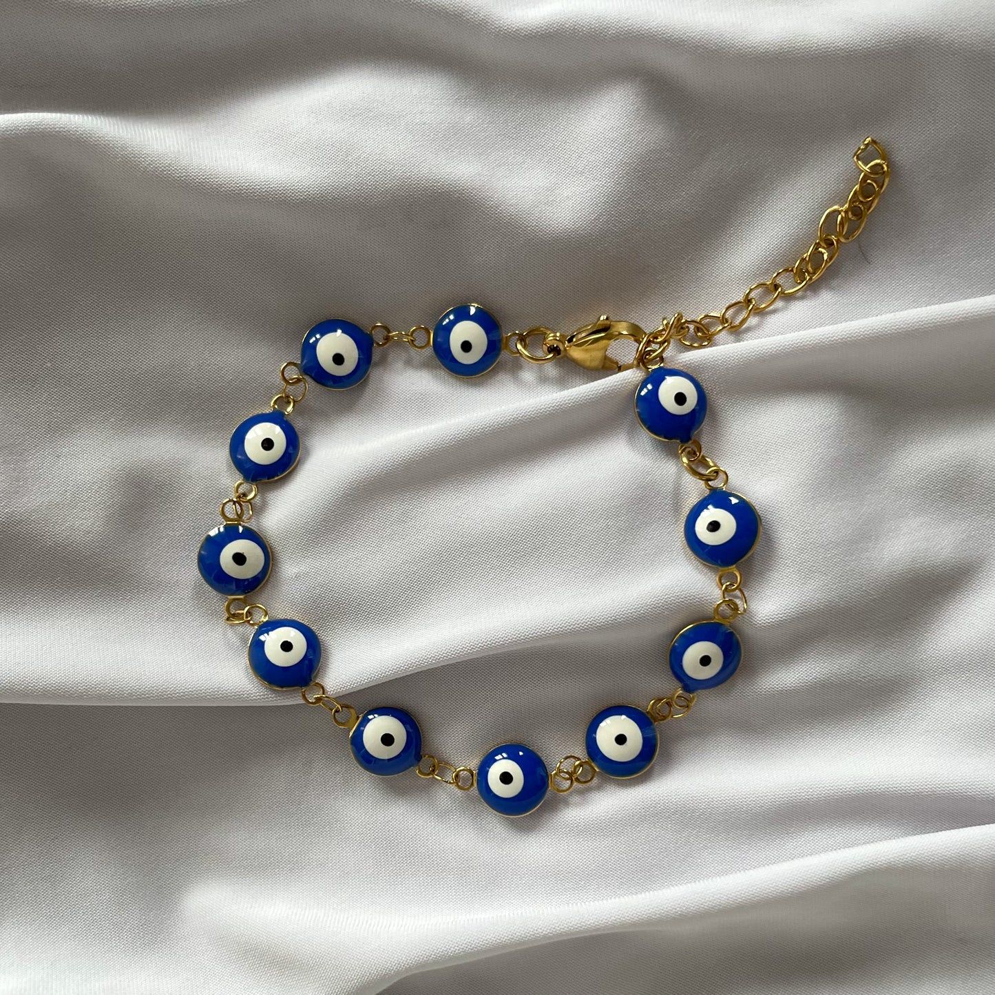 Turkish Blue Evil Eye Lucky 18K Gold Bracelet For Women Bulk