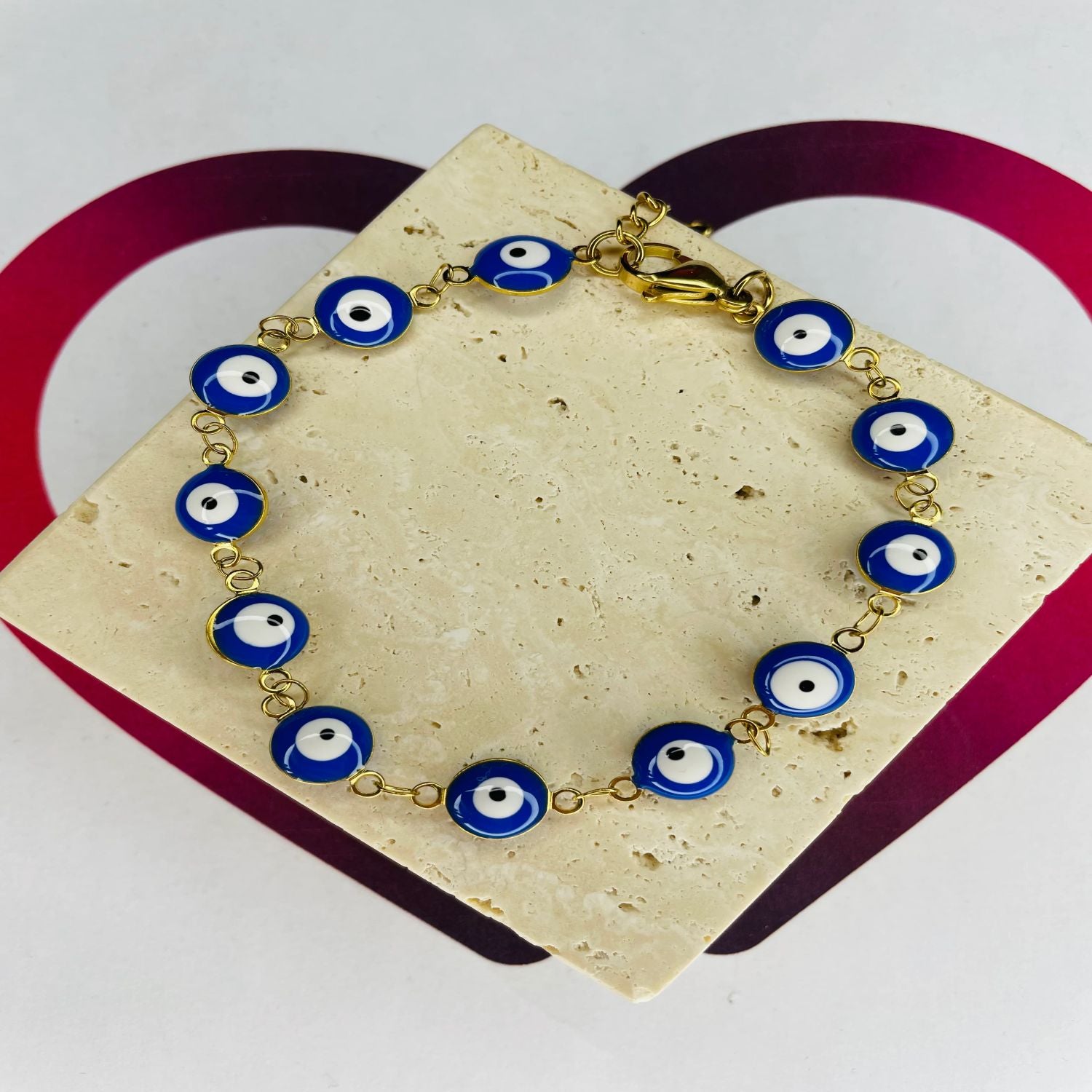 Turkish Blue Evil Eye Lucky 18K Gold Bracelet For Women Bulk