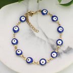 Turkish Blue Evil Eye Lucky 18K Gold Bracelet For Women Bulk