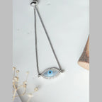 Silver Blue Evil Eye Nazariya Mother Of Pearl CZ Bracelet Bulk