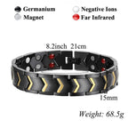 Magnet Therapy Health Energy Black Gold Bracelet For Men Bulk