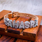 Personalised Name Alphabet Initial Letter Stainless Steel Rhinestone Bracelet