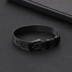 Mesh Belt Buckle Black Surgical Stainless Steel Adjustable Bracelet