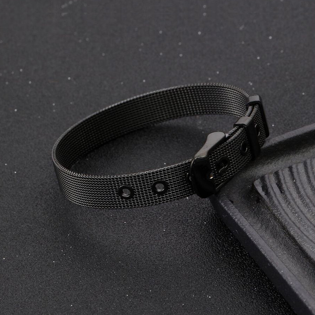 Mesh Belt Buckle Black Surgical Stainless Steel Adjustable Bracelet Main image