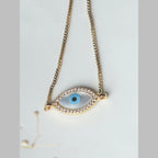 Turkish Evil Eye Mother Of Pearl CZ Gold Slider Bracelet Bulk