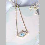 Evil Eye Hamsa Gold Mother Of Pearl CZ Slider Bracelet Bulk