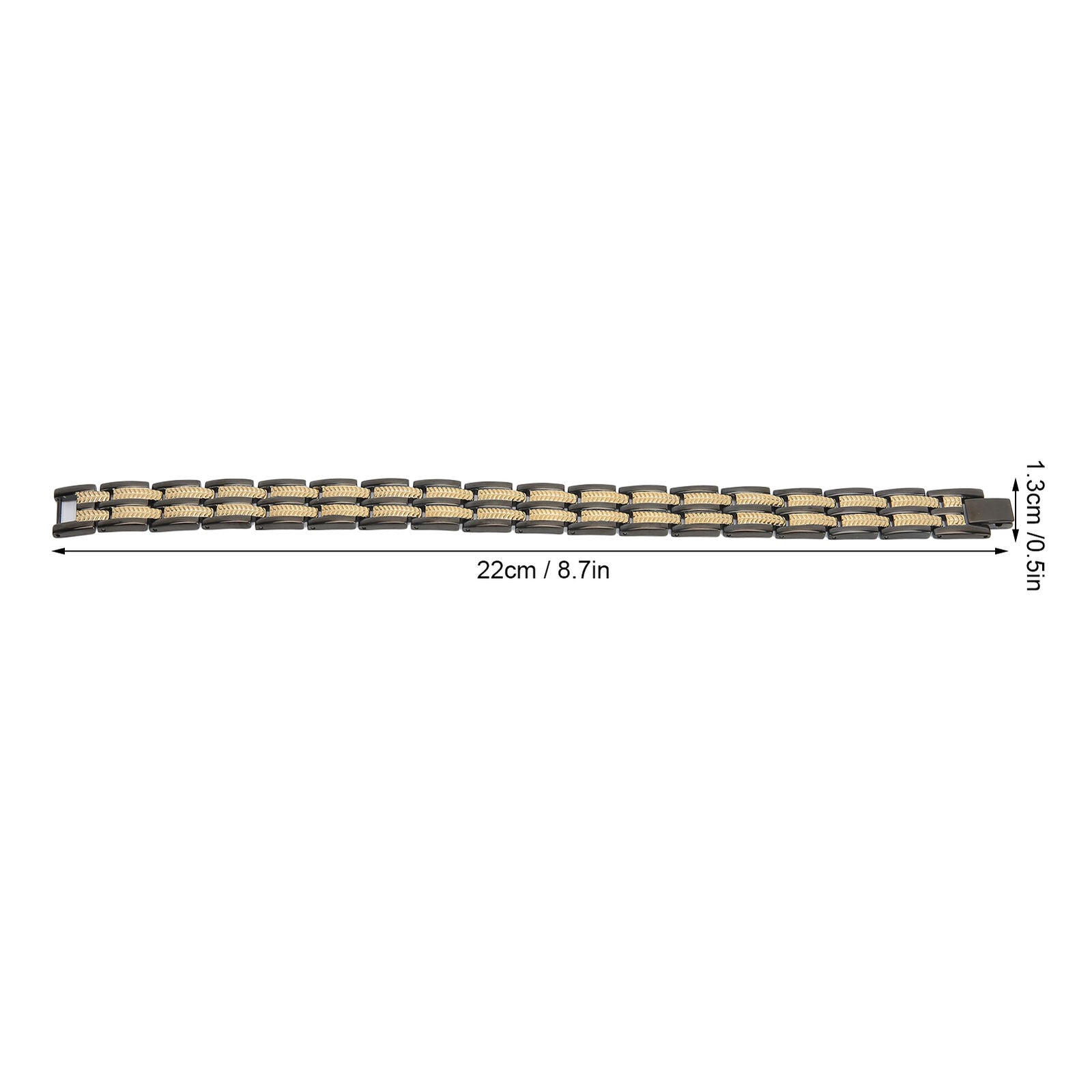Titanium Stainless Steel Black Gold Magnet Health Therapy Bio Energy Bracelet Men
