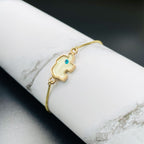 Turkish Blue Evil Eye Elephant Enamel Gold Slider Bracelet Bulk