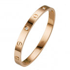 Screw Luxury Rose Gold CZ Stainless Steel Cuff Kada Bangle Bulk