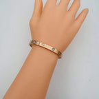 Screw Luxury Rose Gold CZ Stainless Steel Cuff Kada Bangle Bulk