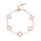 Copper White Rose Gold Clover Bracelet For Women Bulk