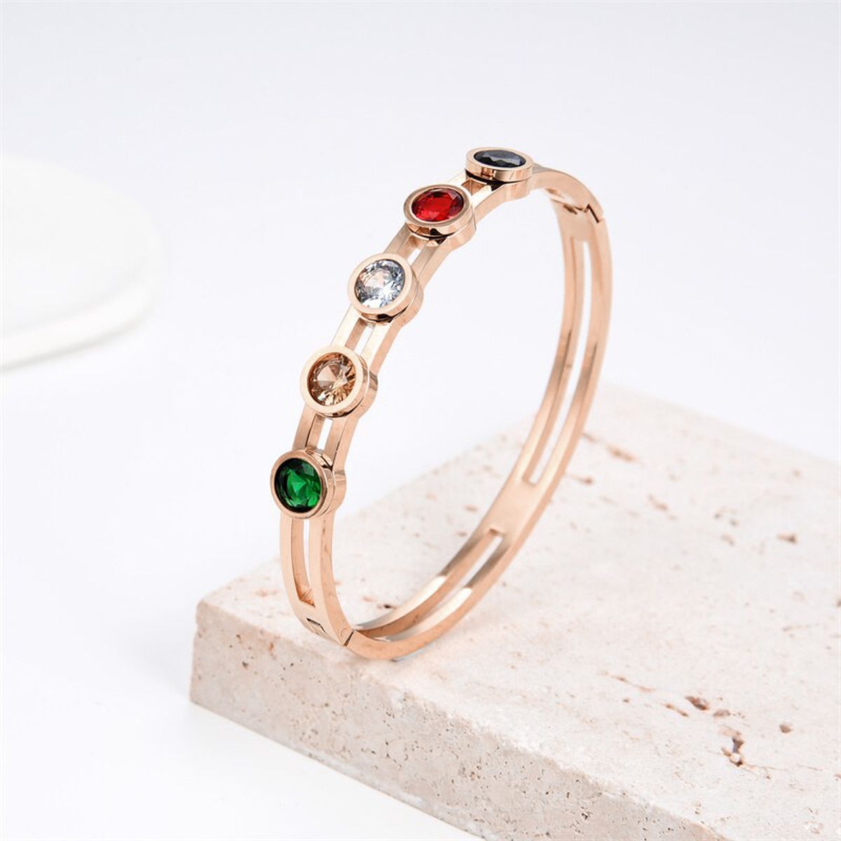 Stainless Steel Rose Gold Openable Kada Bangle Women Bulk