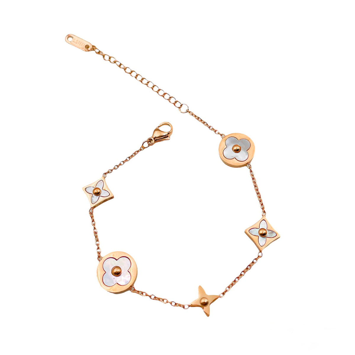 Flower Star Rose Gold Stainless Steel Bracelet For Women Bulk