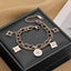 Round Square Flower Clover Rose Gold Stainless Steel Bracelet Bulk