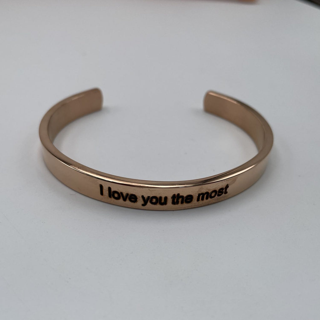 8Mm Stainless Steel Letter Engraved Silver Bangle Cuff Bulk
