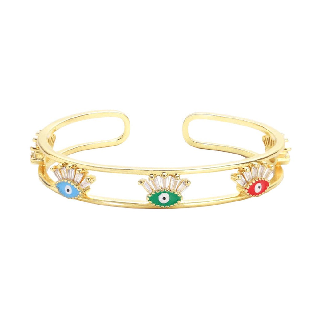 Evil Eye Eyelash Gold Copper Cuff Kada For Women Bulk