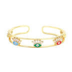 Evil Eye Eyelash Gold Copper Cuff Kada For Women Bulk