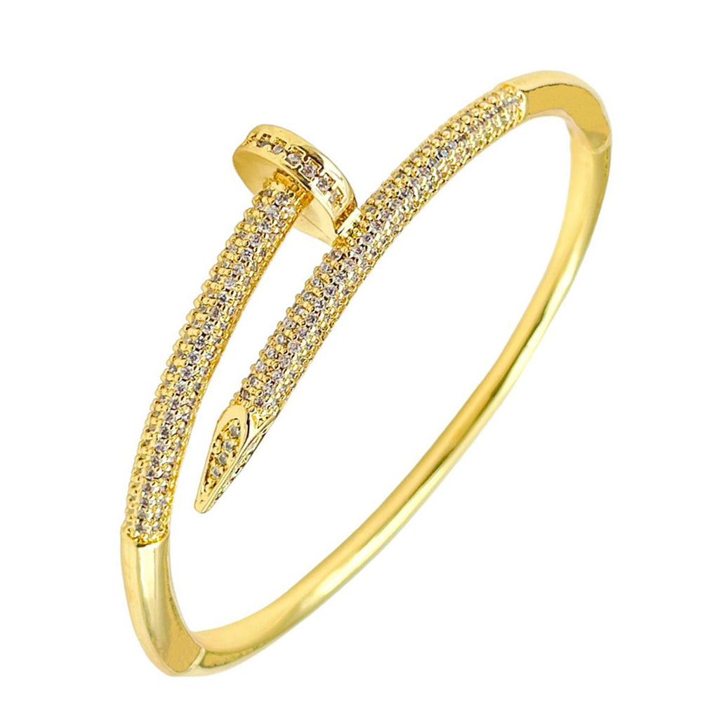 Nail American Diamond Gold Openable Kada Bangle For Women Bulk