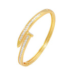 Nail Gothic Copper Baguette Cubic Zirconia Gold Bangle Kada Women Bulk