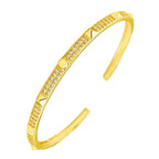 Poky Half Gold Copper CZ Adjustable Cuff Kada Bangle Bulk