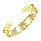 Evil Eye Copper Cubic Zirconia Gold Bangle Kada Cuff For Women Bulk