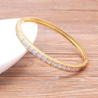 Baguettes American Diamonds Crystal Gold Copper Cuff Kada Bangle Bulk