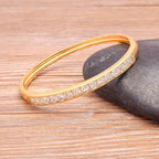 Baguettes American Diamonds Crystal Gold Copper Cuff Kada Bangle Bulk