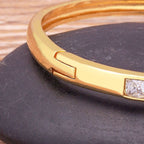 Baguettes American Diamonds Crystal Gold Copper Cuff Kada Bangle Bulk