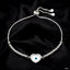 Heart Evil Eye CZ White Silver Anti Tarnish Slider Bracelet Bulk