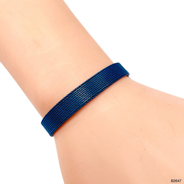 Watch Strap Mesh Belt Buckle Dark Blue Stainless Steel Bracelet Women Secondary image
