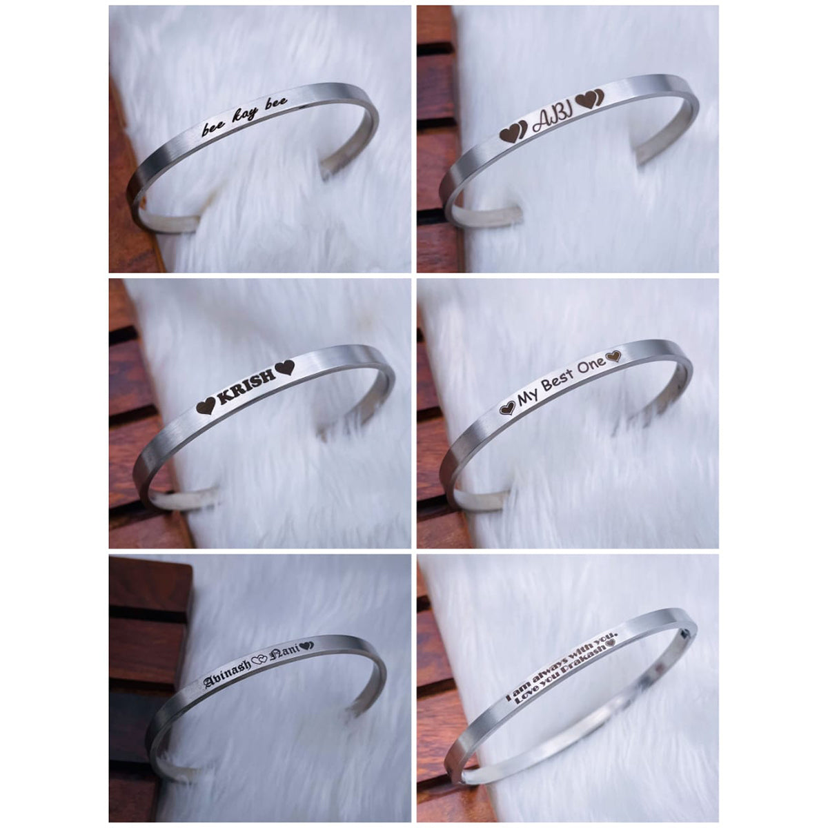 5mm Matte Finish 316 Surgical Stainless Steel Customized Personalised Laser Engraved Free Size Cuff Kada Bangle Bracelet Unisex