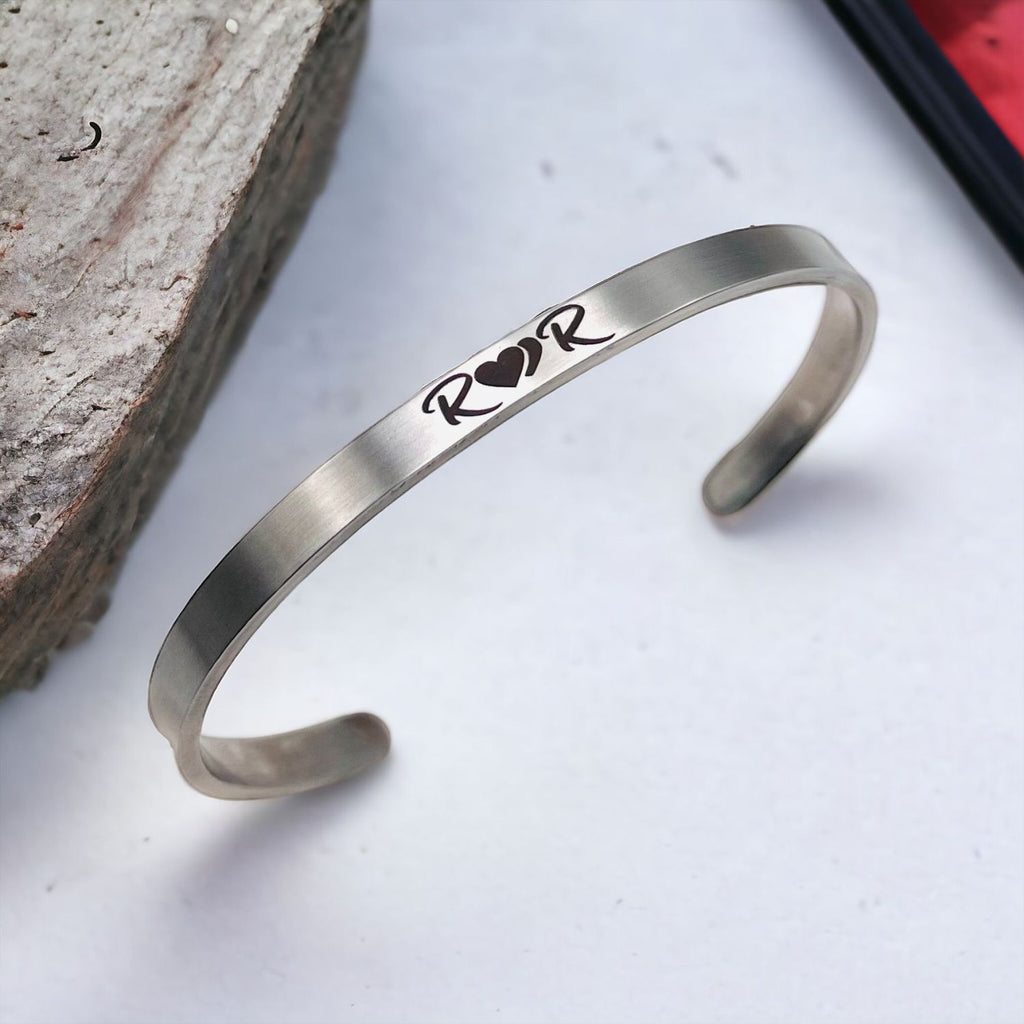 5mm Matte Finish 316 Surgical Stainless Steel Customized Personalised Laser Engraved Free Size Cuff Kada Bangle Bracelet Unisex