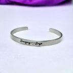 5mm Matte Finish 316 Surgical Stainless Steel Customized Personalised Laser Engraved Free Size Cuff Kada Bangle Bracelet Unisex
