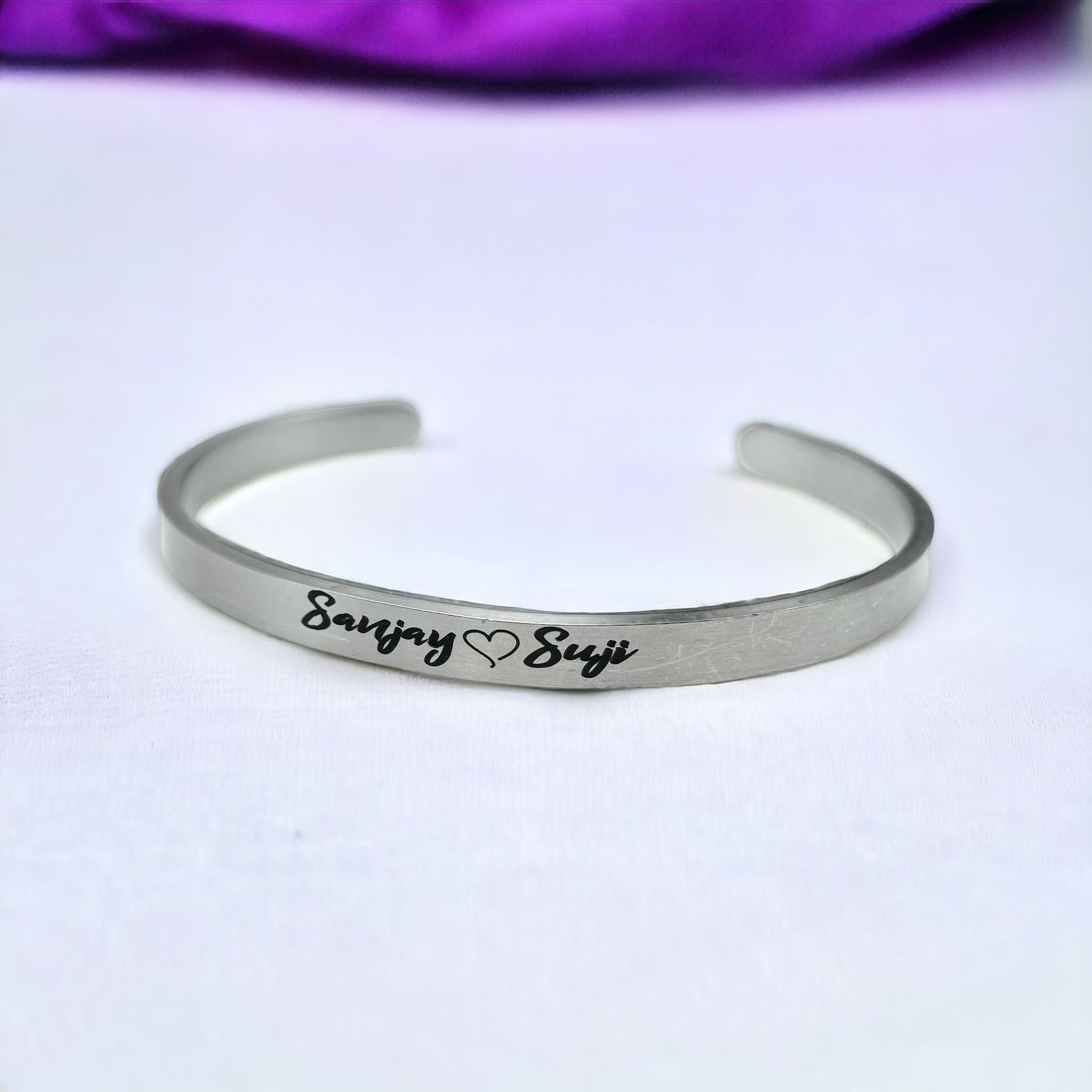5mm Matte Finish 316 Surgical Stainless Steel Customized Personalised Laser Engraved Free Size Cuff Kada Bangle Bracelet Unisex